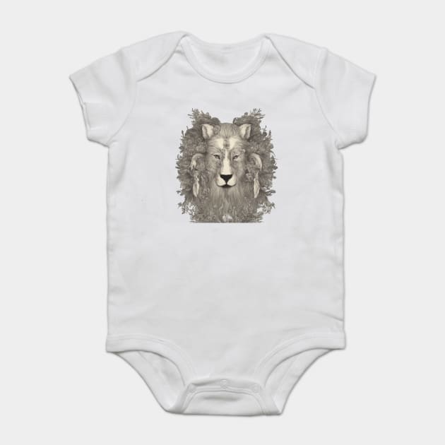 The Lion Face Baby Bodysuit by animegirlnft